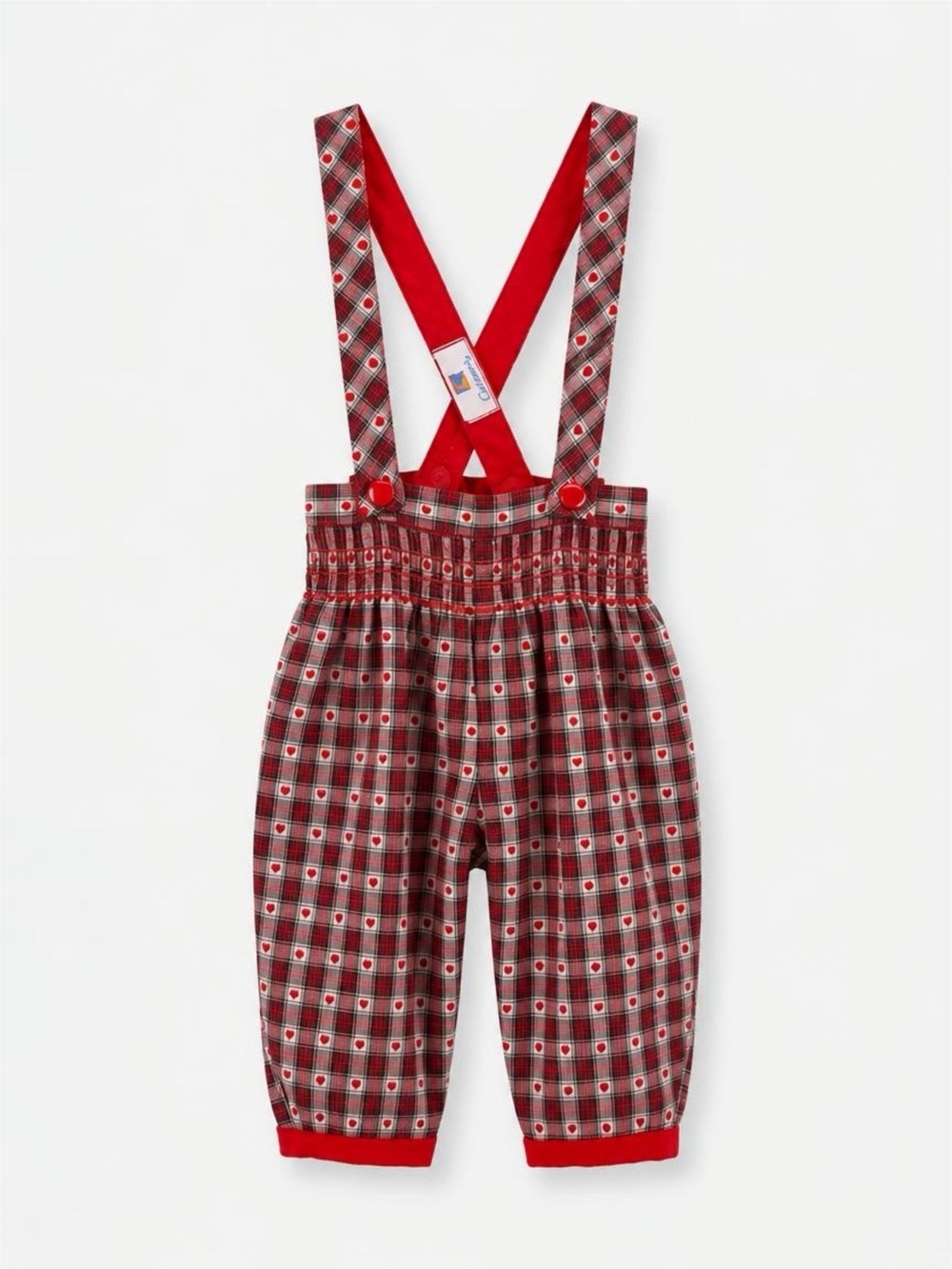 80’s Vintage Carter’s Red Heart Plaid Kids Overalls